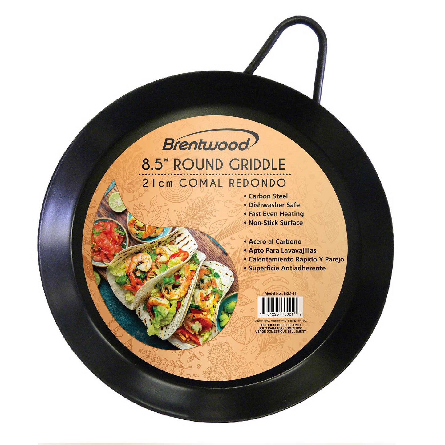 8.5” Brentwood Round Griddle Comal