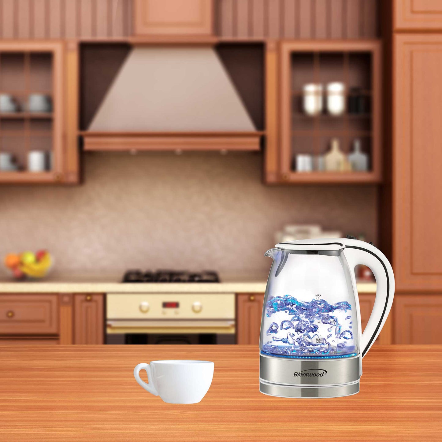 1.7L Brentwood Cordless Glass Kettle