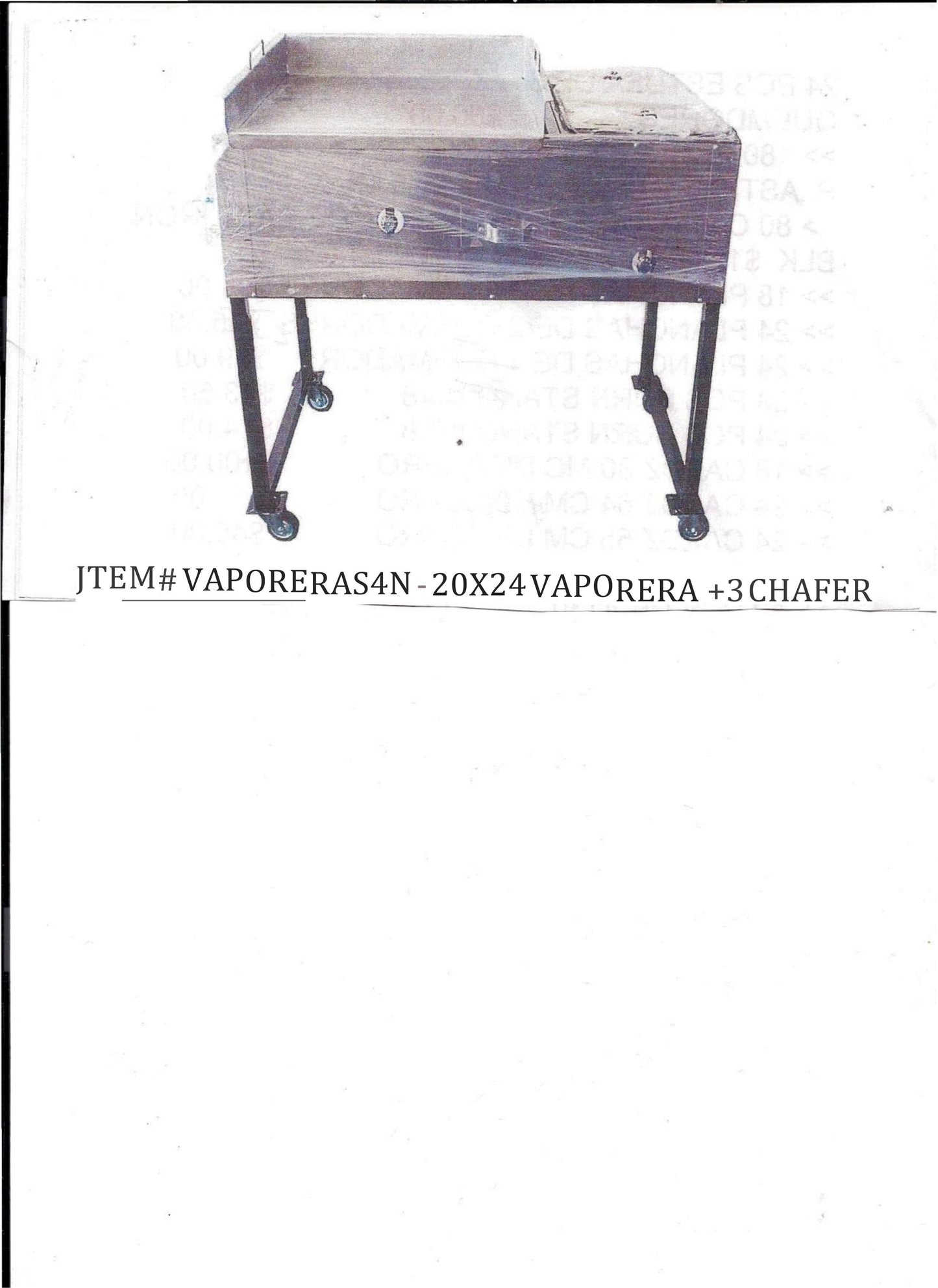 24" Stainless Steel Taco Cart With 3 Warmer Chafer & 2 Fryer