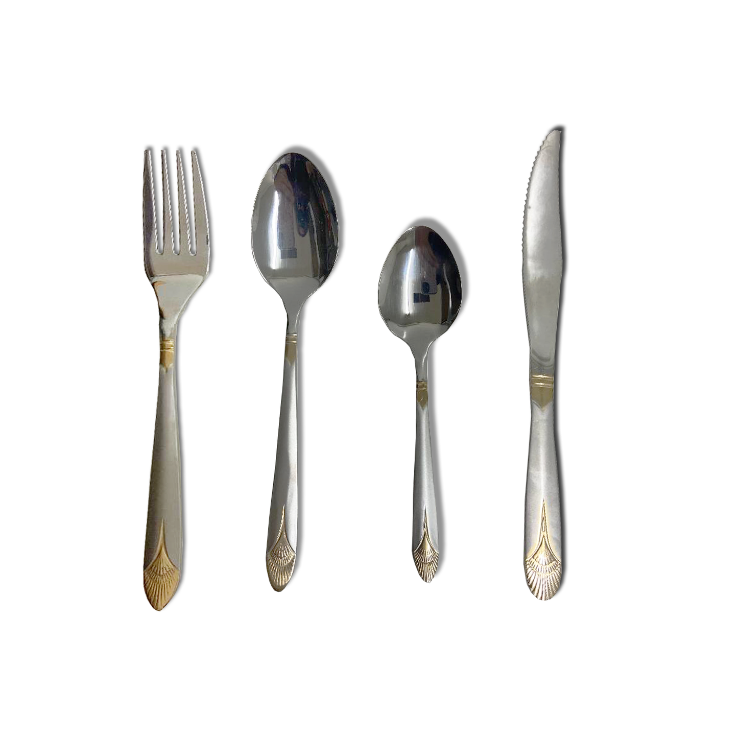 24 PC Silver & Gold Flatware Cutlery Set