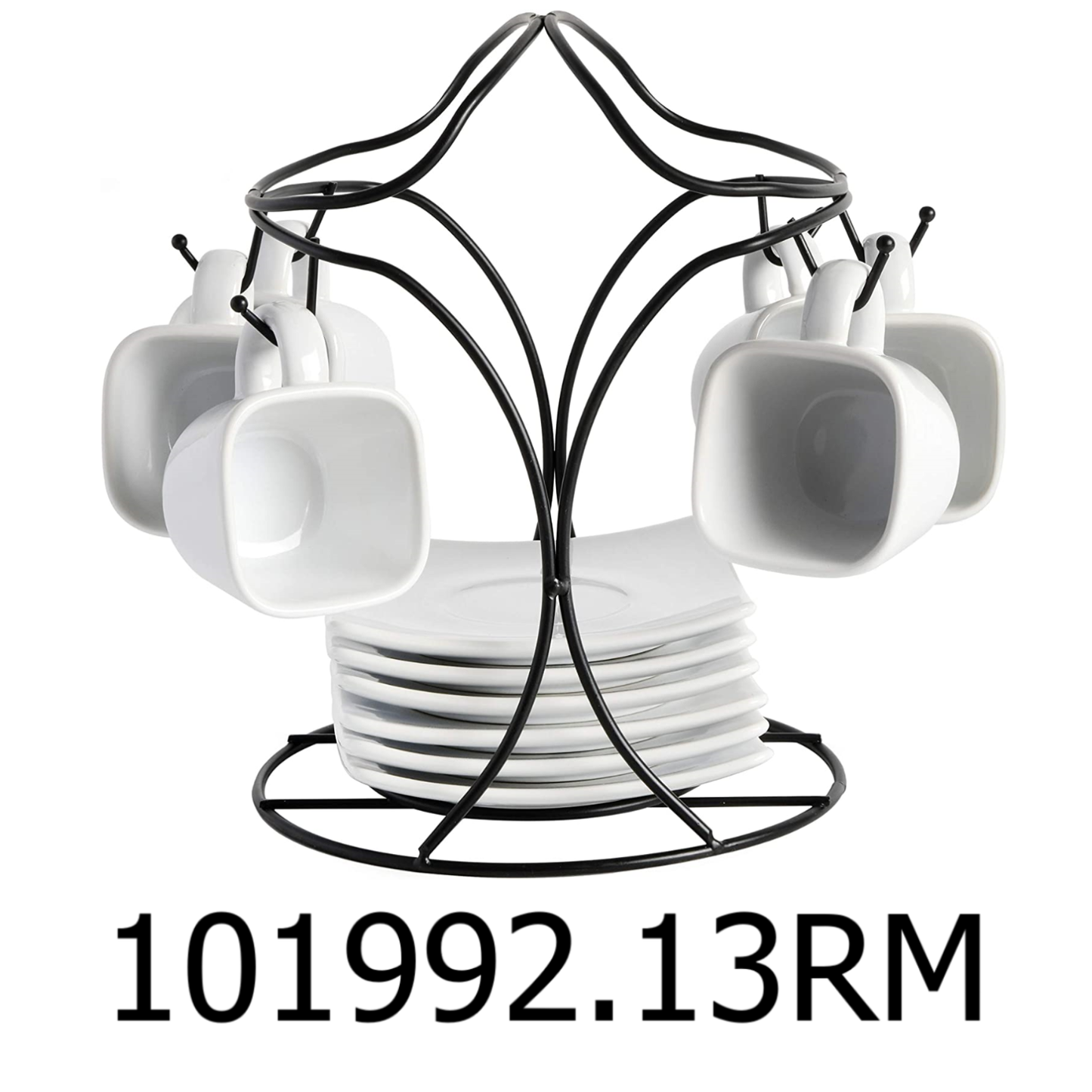 13 PC Espresso Set with Metal Rack
