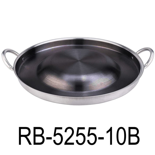 52cm Black Heavy Duty Stainless Steel Convex Comal
