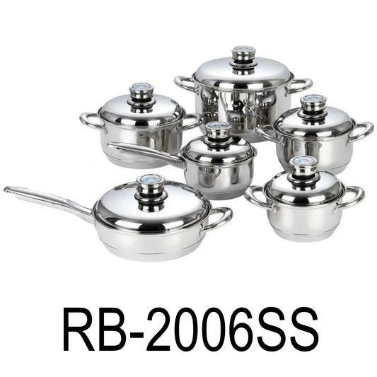12 PC Stainless Steel Cookware Set