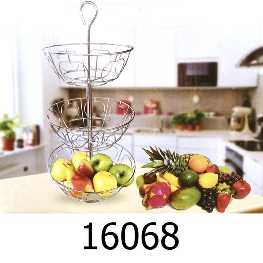 3 Tier All Purpose Chrome Metal Fruit Rack