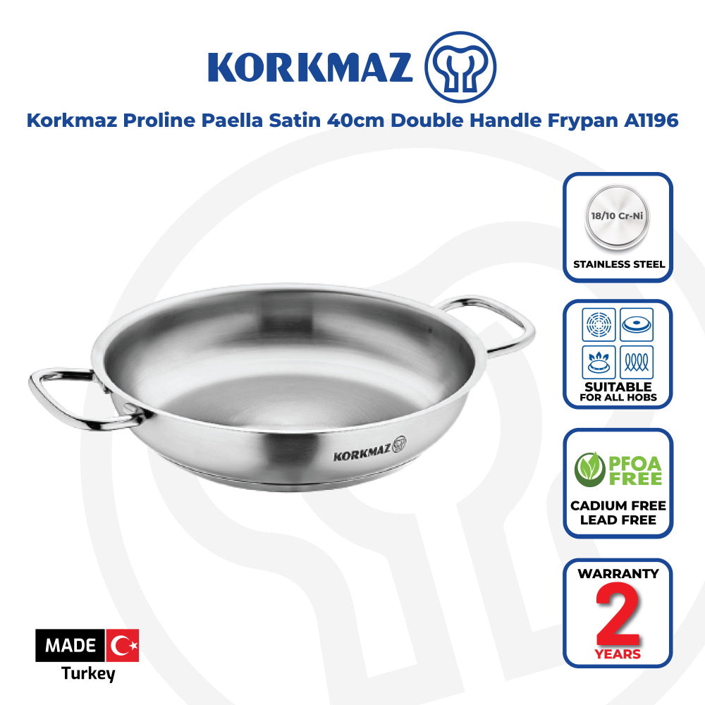 Proline Paella Satin Double Handle Frypan/Sartén de Doble, Satinado Proline Paella-40cm