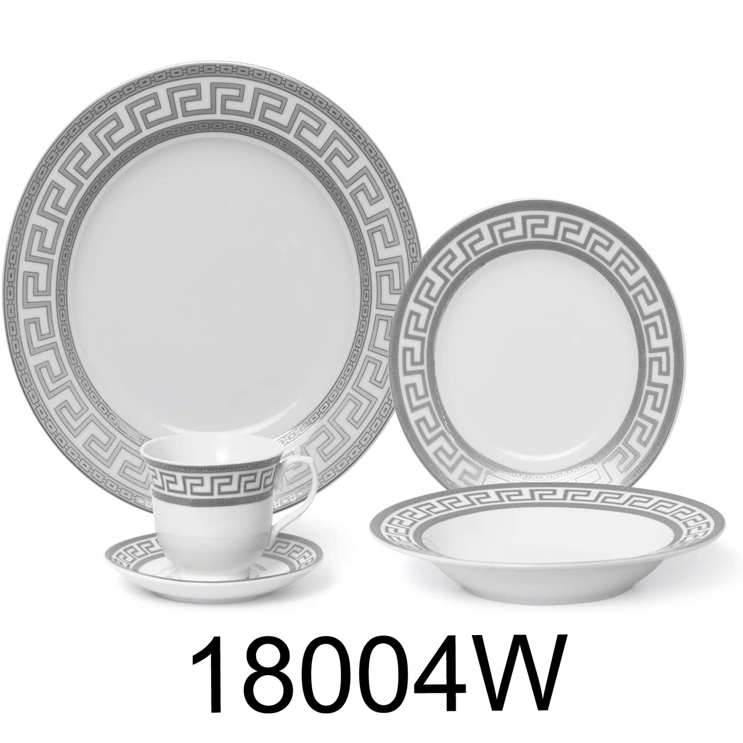 20 PC Greek Design Silver Dinner Set