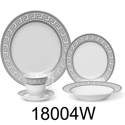 20 PC Greek Design Silver Dinner Set