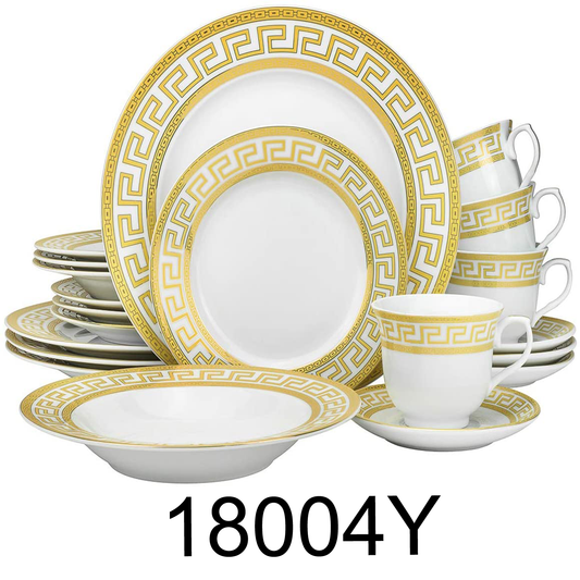 20 PC Greek Design Gold Dinner Set