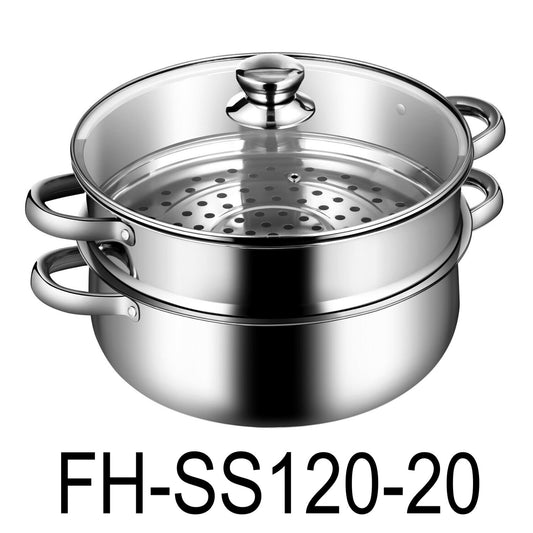 20cm Stainless Steel 2 Tier Layer Steamer