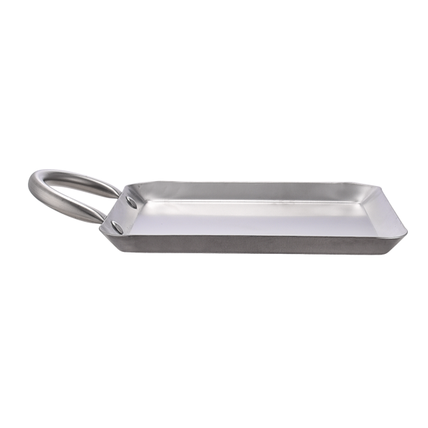 8.5" Stainless Steel Flat Square Fry Pan Comal