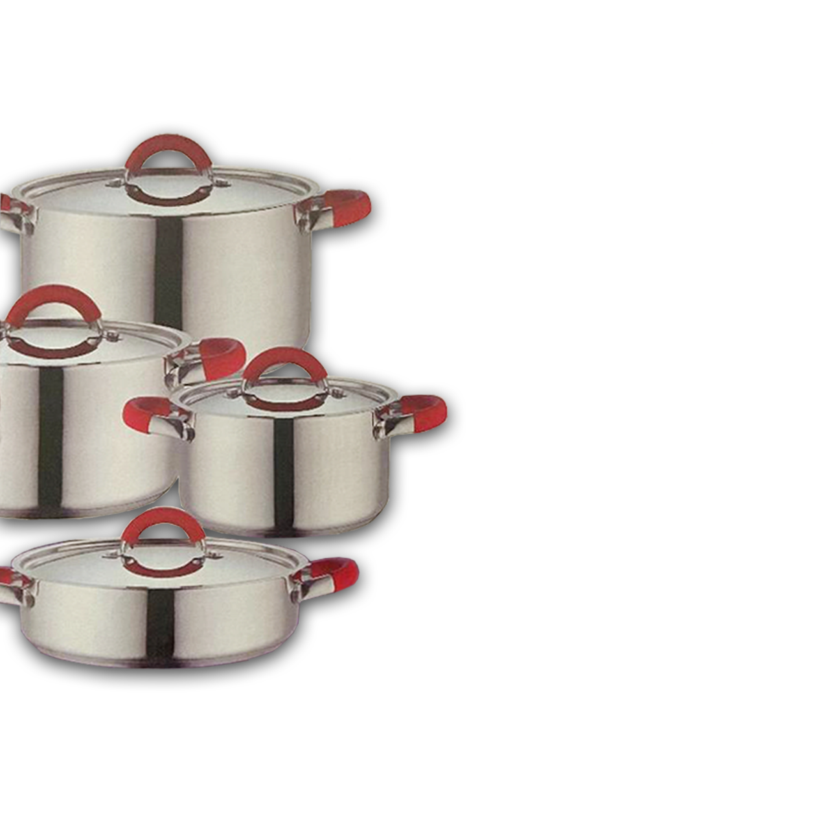 8 PC Stainless Steel Cookware Set With Silicone Handle