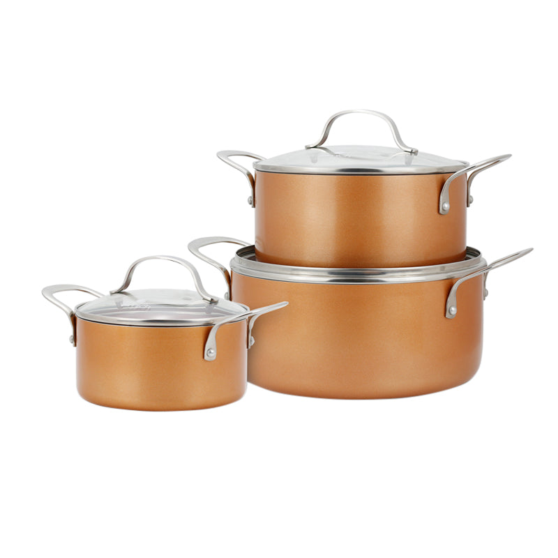 6 PC Heavy Gauge Non-Stick Aluminum Cookware Set