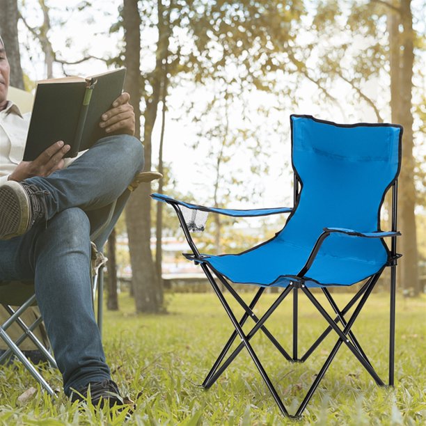 Blue Foldable Camping Chair with Carry Bag