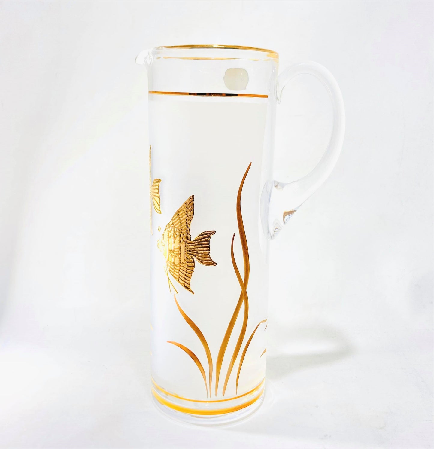 7 PC Angel Fish Glasses Gold Set