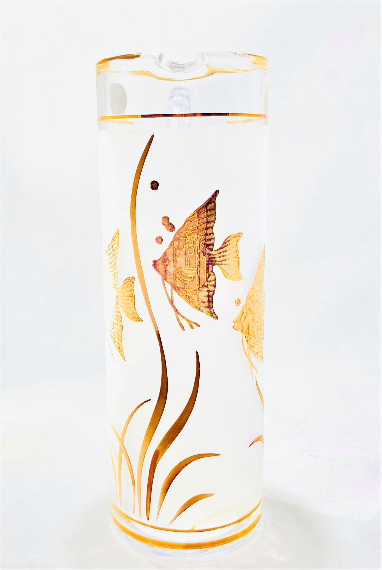 7 PC Angel Fish Glasses Gold Set