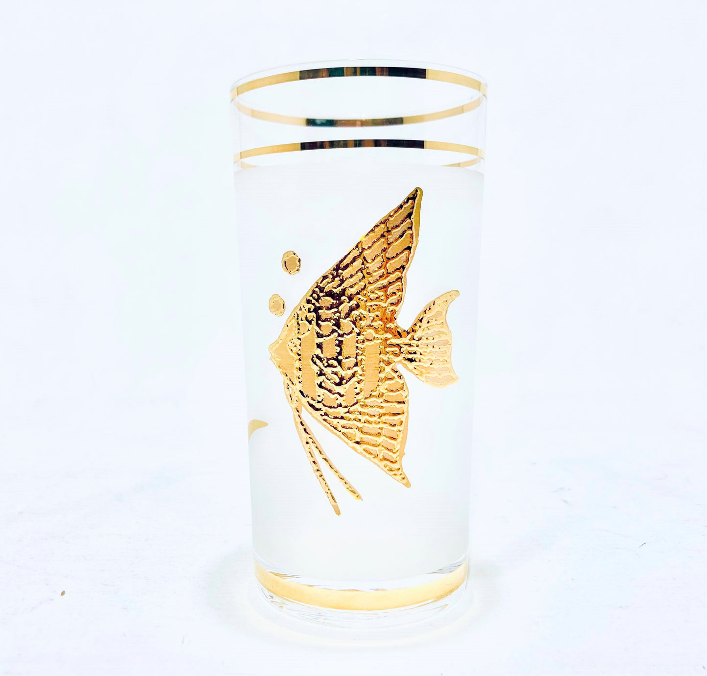 7 PC Angel Fish Glasses Gold Set