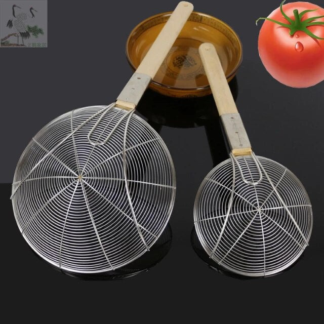 24cm Wooden Handle Big Mesh Soup Skimmer