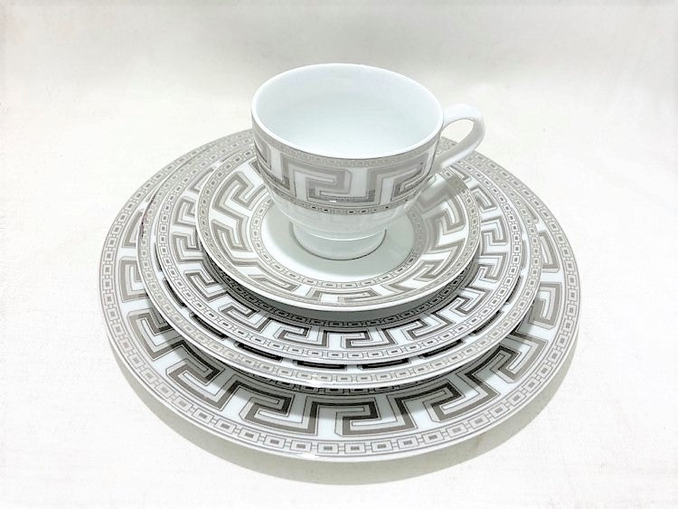 20 PC Greek Design Silver Dinner Set
