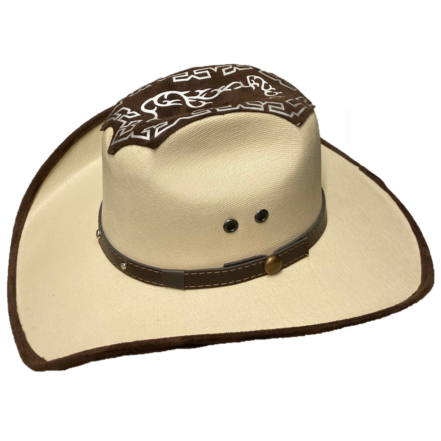 Brown Beige Authentic Sahuayo Region Mexico Palm Moreno Straw Safari Cowboy Sun Hat