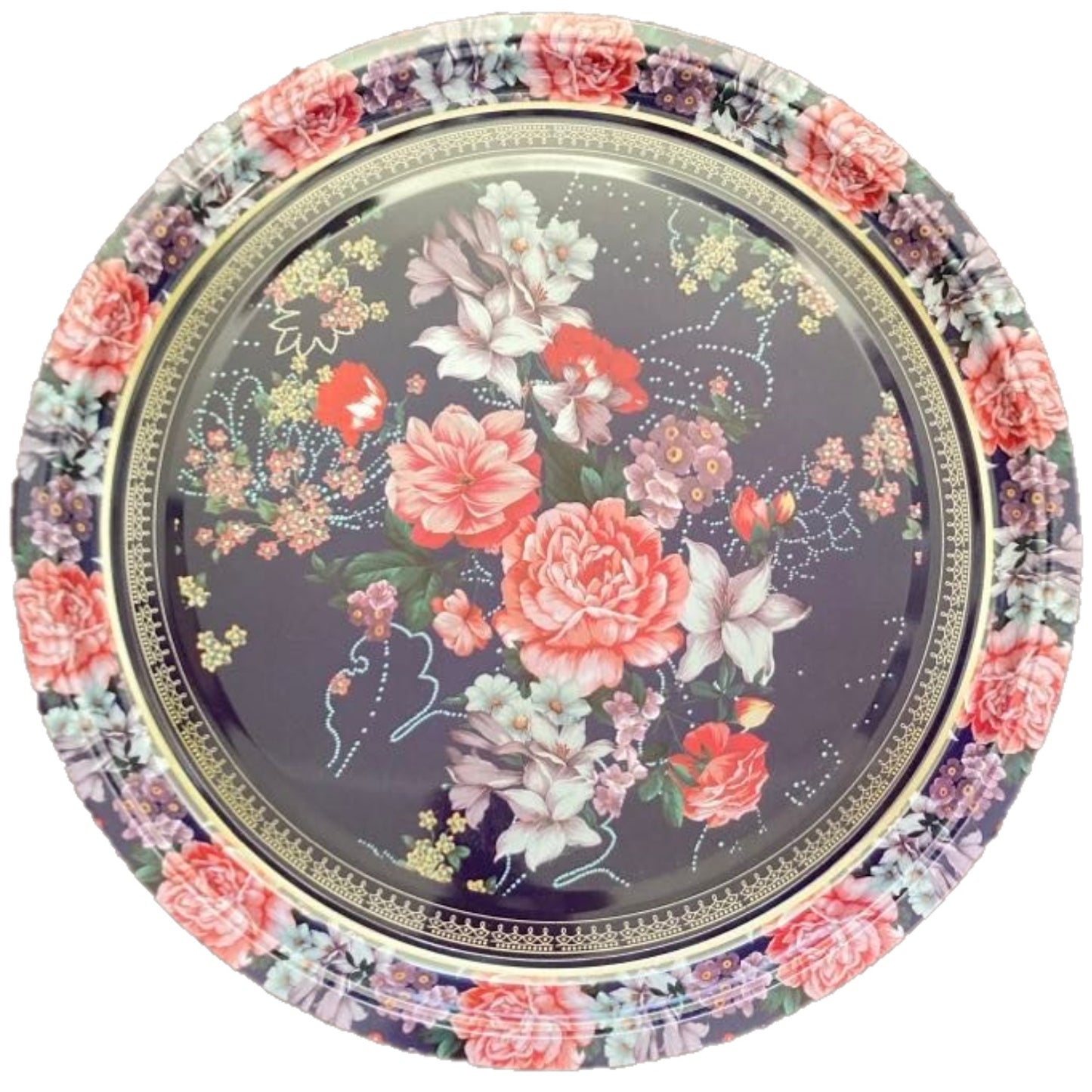 45cm Purple Floral Tray