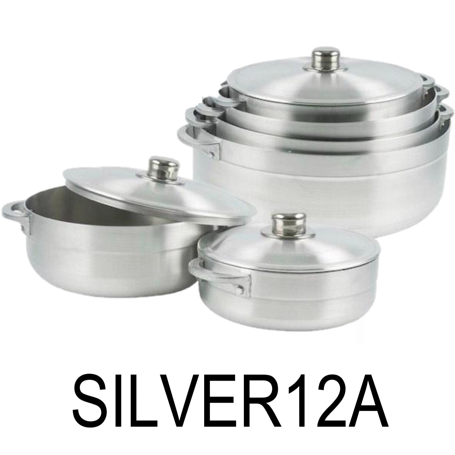 12 PC Silver Aluminum Stock Pot Set – R & B Import