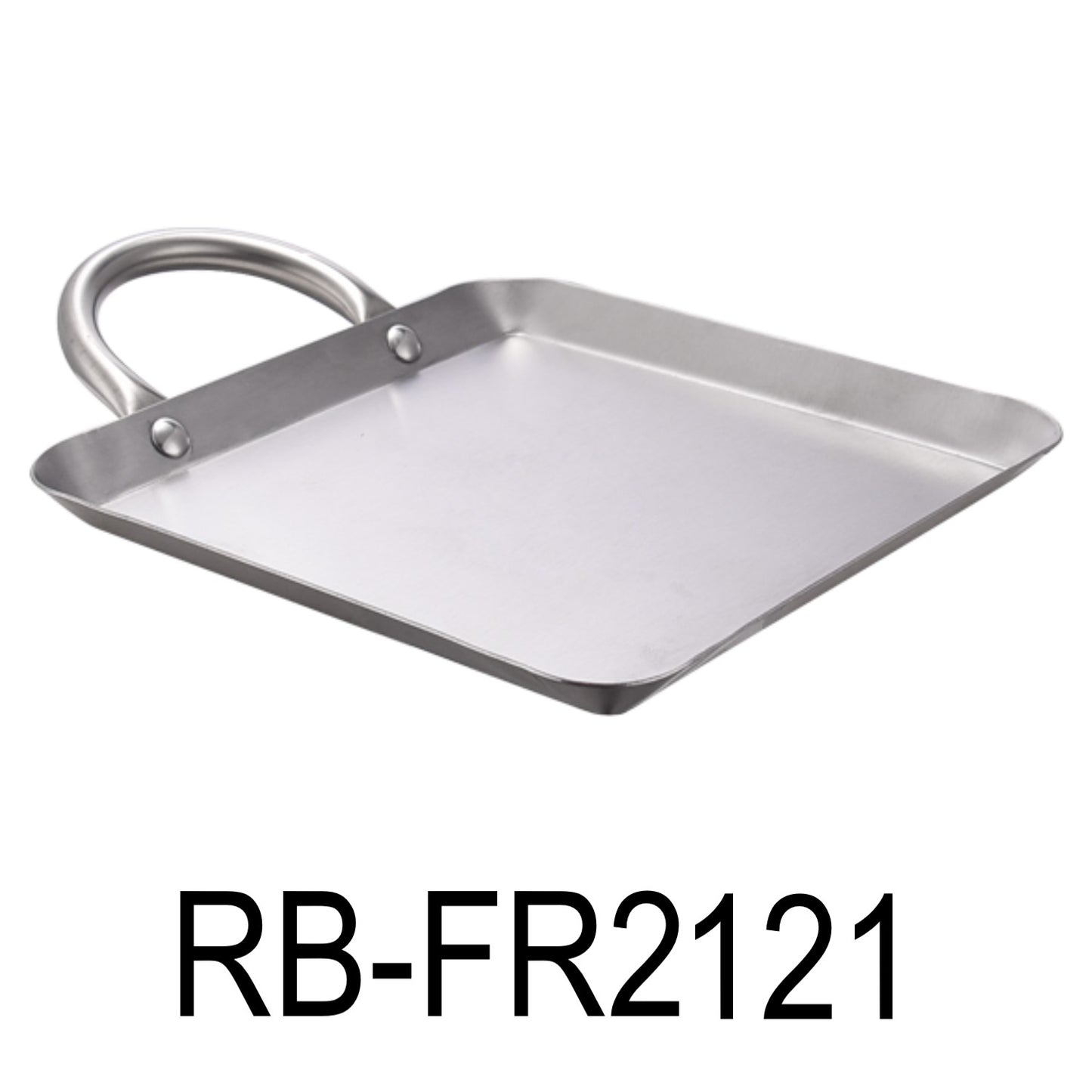 8.5" Stainless Steel Flat Square Fry Pan Comal