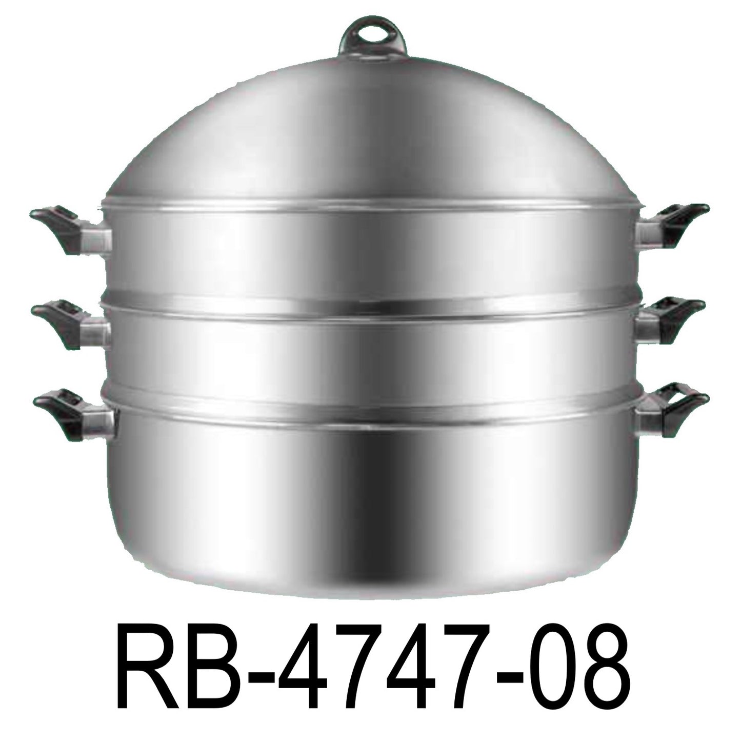 47cm Stainless Steel 3 Tier Layer Steamer With High Lid Dome