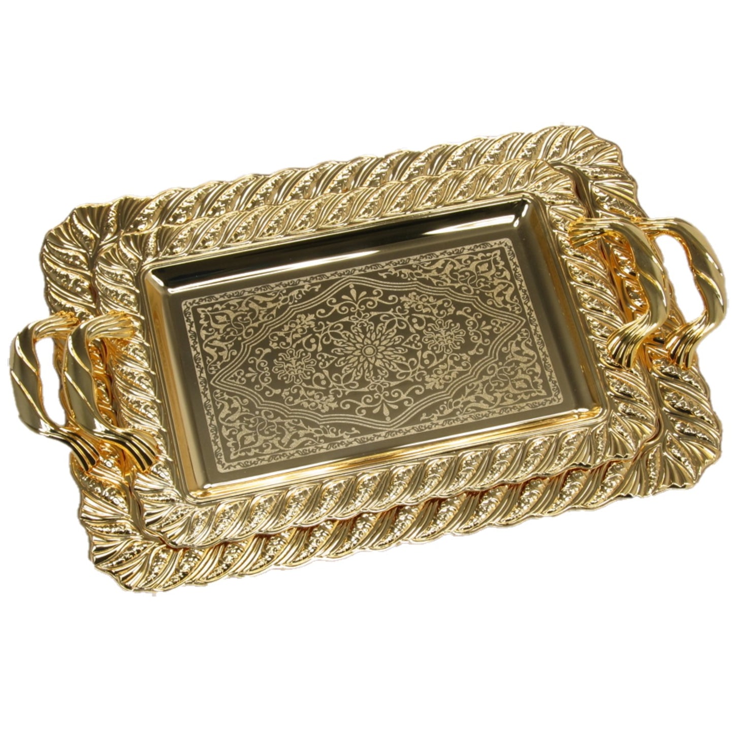 14" Single Small Luxurious Vintage Royal Gold Serving Tray