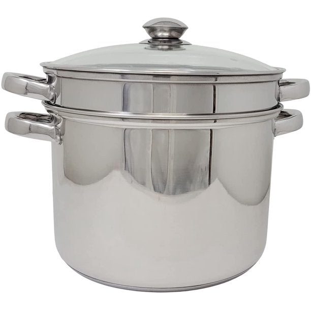 8 QT Stainless Steel 2 Tier Layer Steamer