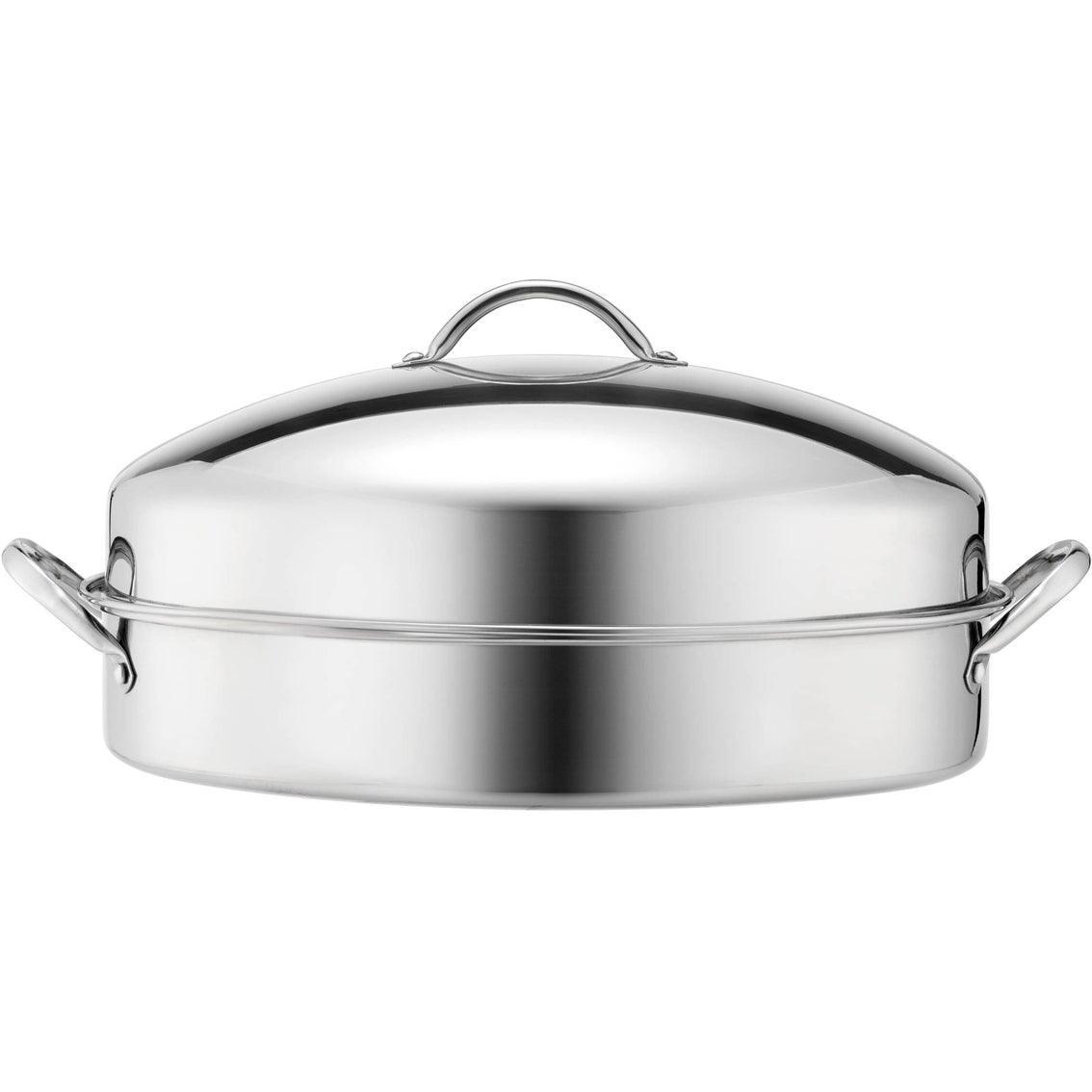 18" Stainless Steel Oval Turkey Roaster With Rack & Lid