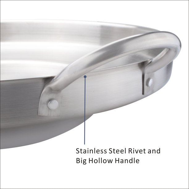 23" Silver Low Concord Stainless Steel Comal Cazo