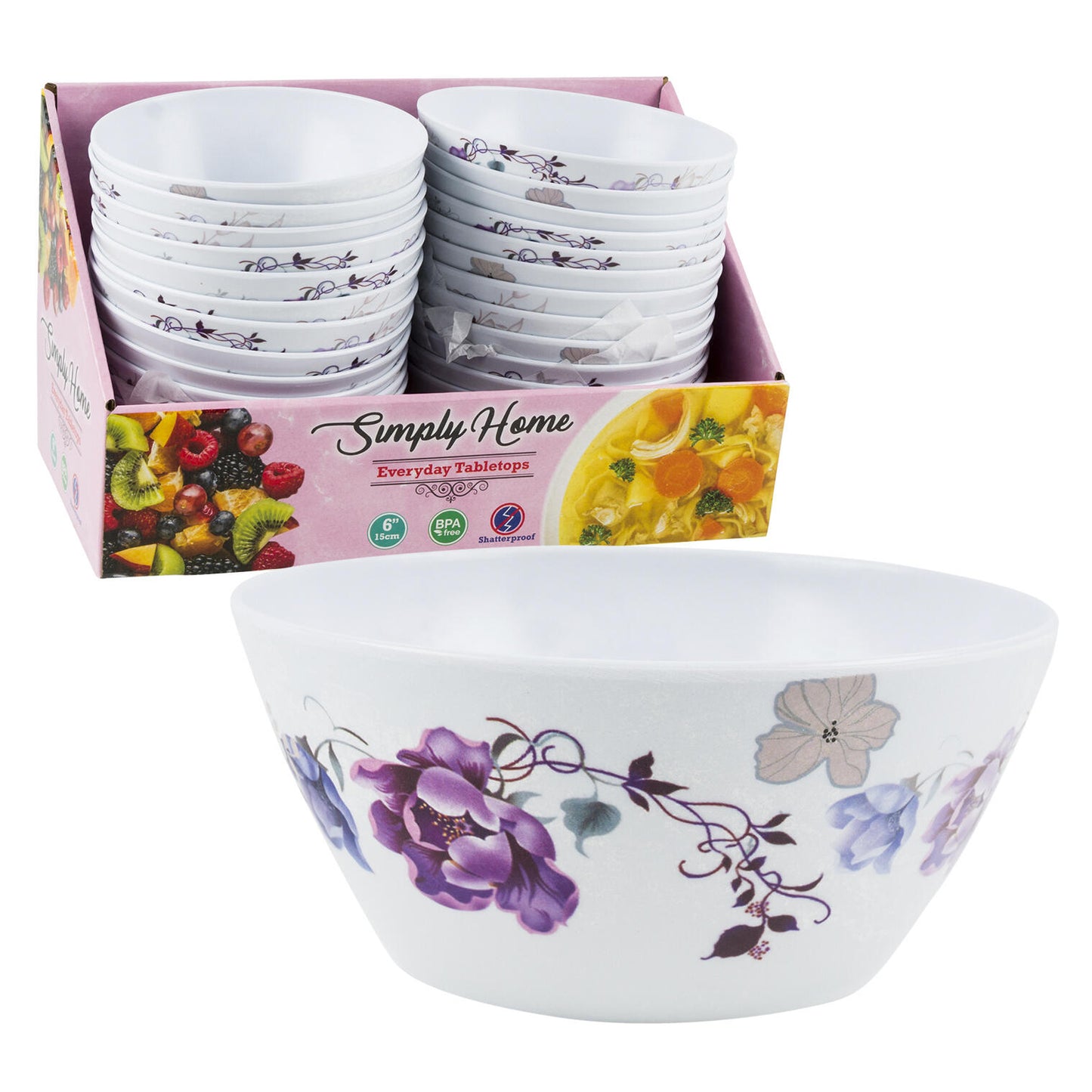 1 PC 15cm Round Floral Bowl