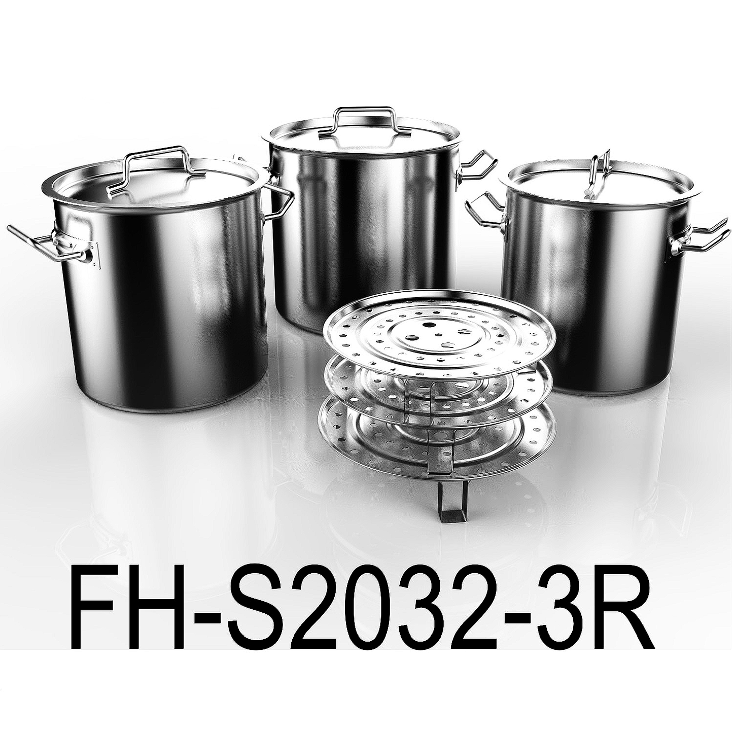 3 PC Medium Size Stainless Steel Tamales Stockpot With Steamer Rack