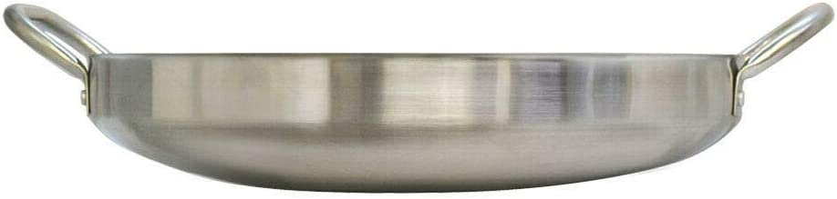 51cm Stainless Steel Disco Fry Pan Comal Flat Down