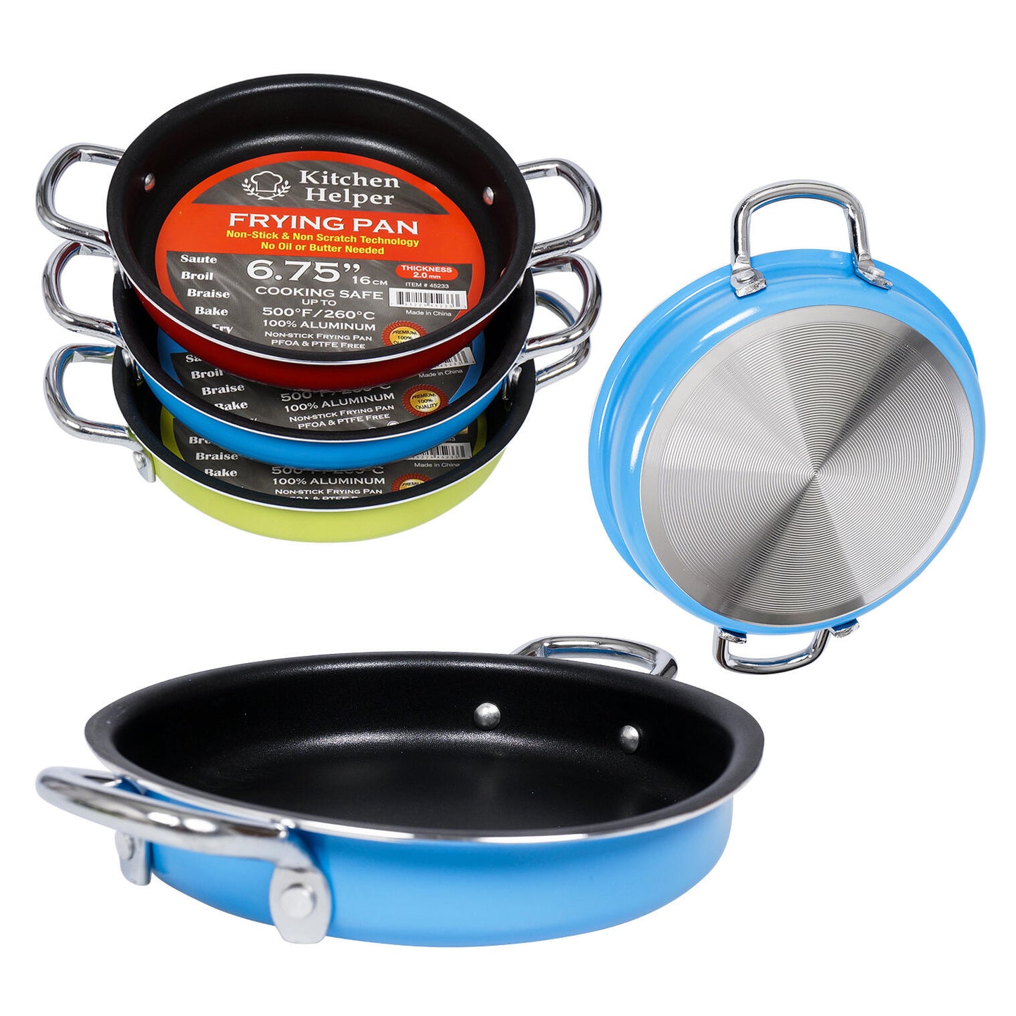 6.75" Kitchen Helper Frying Pan- Blue