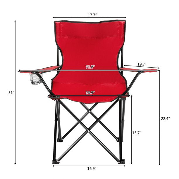 Red Foldable Camping Chair with Carry Bag