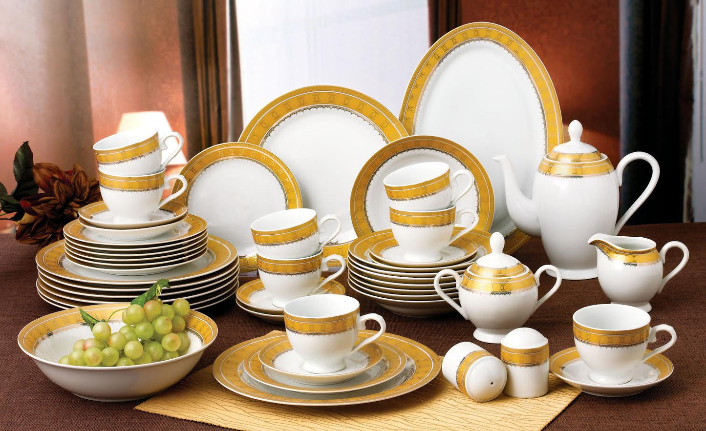 49 PC Golden Royal British Dinner Set