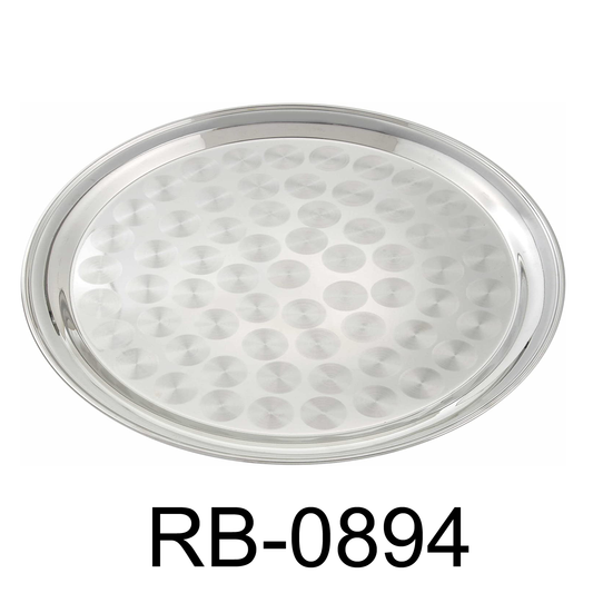 50cm Classy Round Stainless Steal Serving Tray