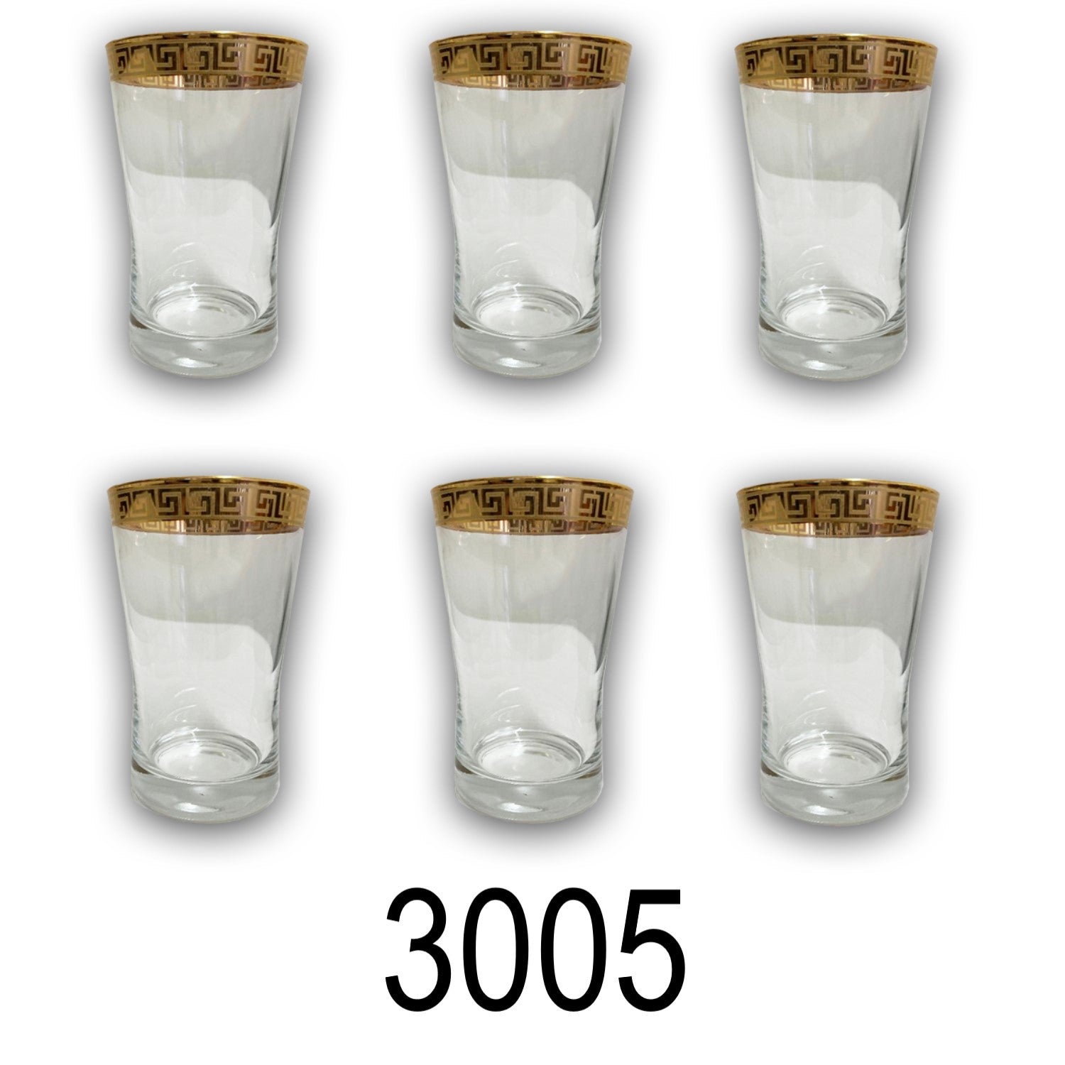 6 PC Tall Gold Versace Inspired Design Glass Cups – R & B Import
