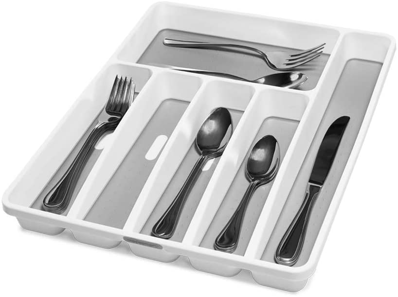 Cutlery Tray Organizer With Soft Grip Liner