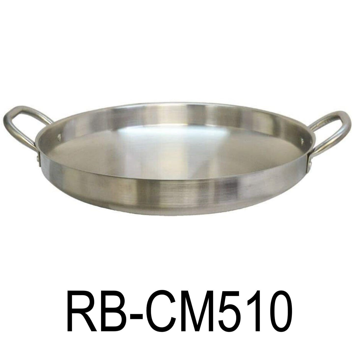 51cm Stainless Steel Disco Fry Pan Comal Flat Down