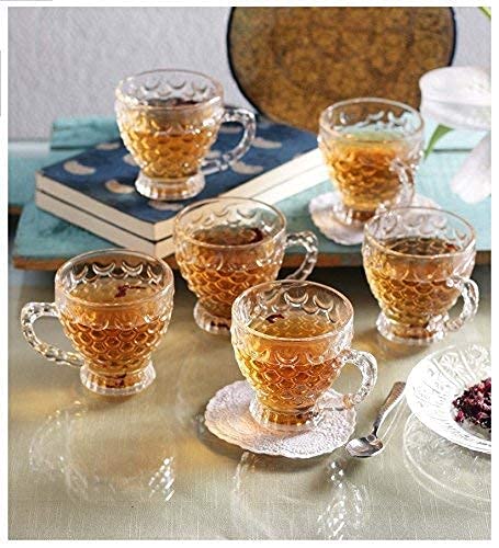 12 PC Bubble Glass Tea Cup Set