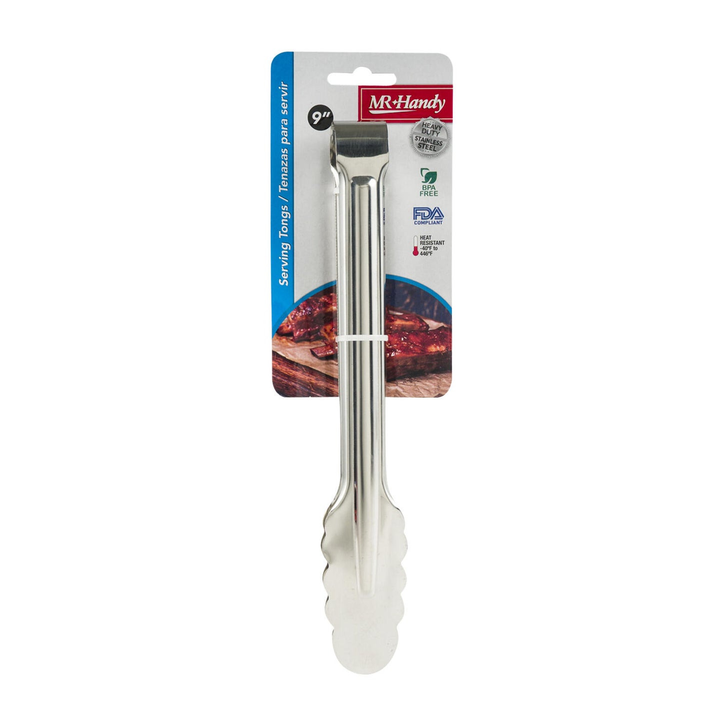 9" Heavy Duty Stainless Steel Utility Tongs