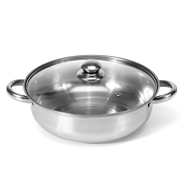 8 QT Stainless Steel 18/10 Induction Low Pot