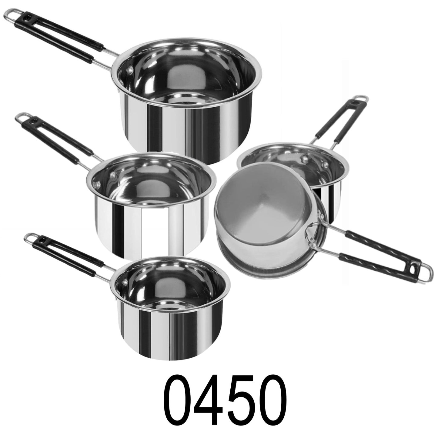 5 PC Stainless Steel Sauce Pan With Handle