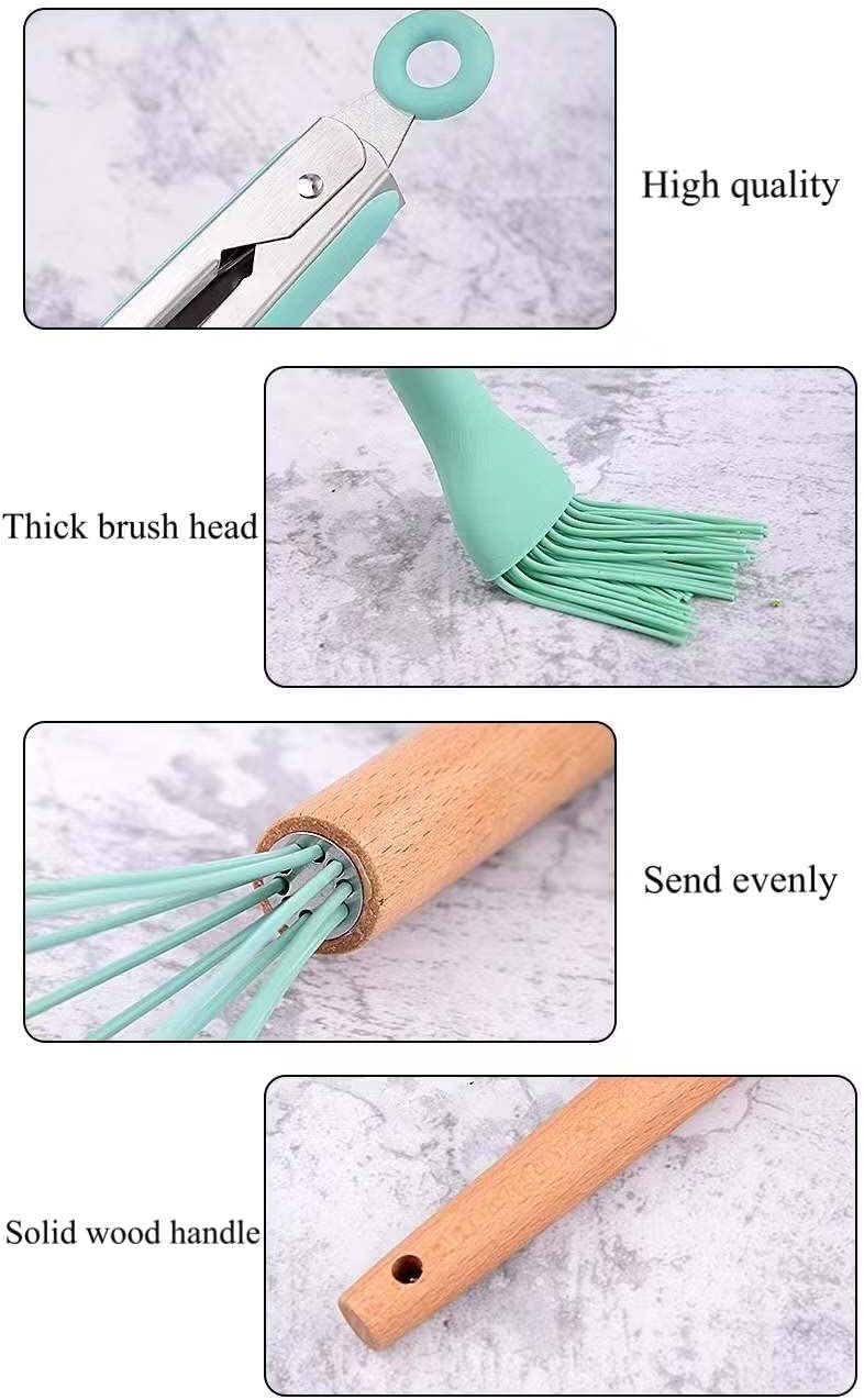 12 PC Green Silicone Utensil Set With Storage Box