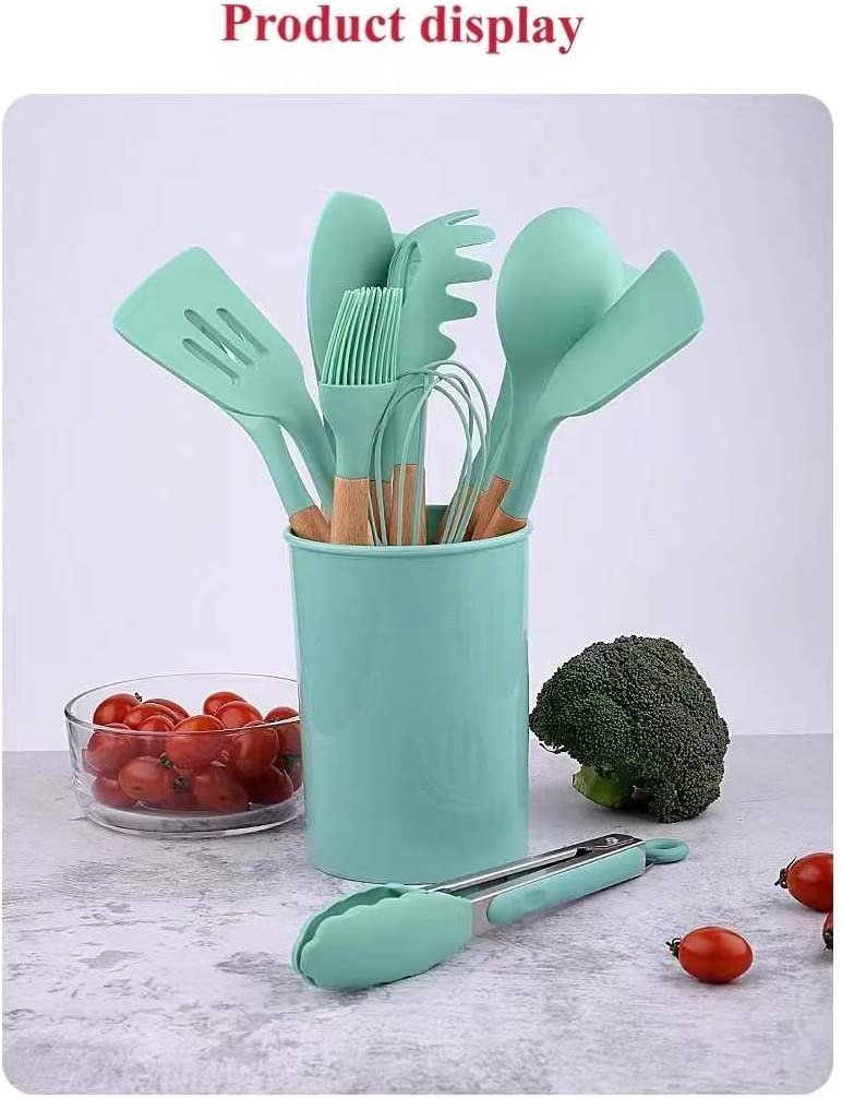 12 PC Green Silicone Utensil Set With Storage Box
