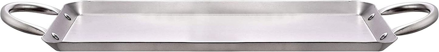 16.5" Rectangle Stainless Steel Fry Pan Comal
