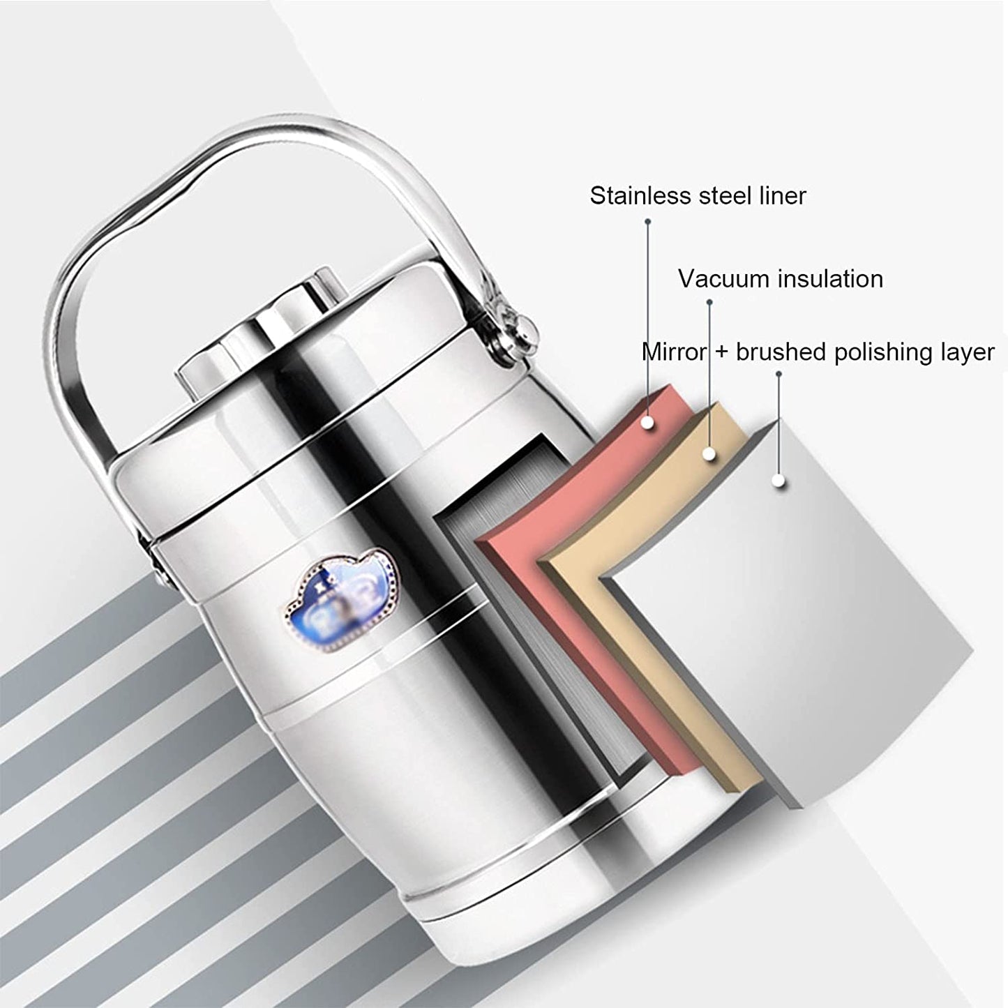 1.2L 3 Tier Vacuum Bento Thermos For Hot Food