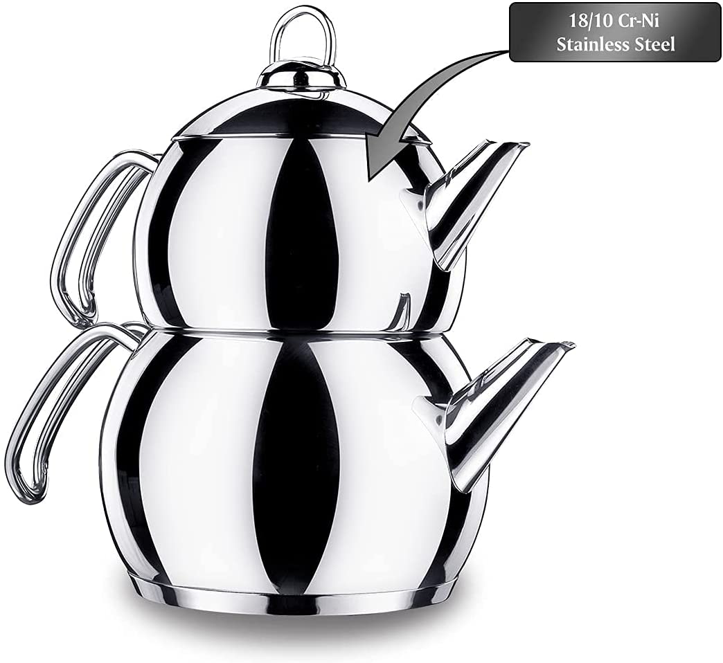 1.1L & 2.0L Korkmaz Tombik Teapot Set